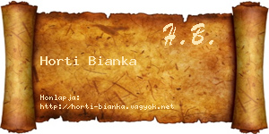 Horti Bianka névjegykártya